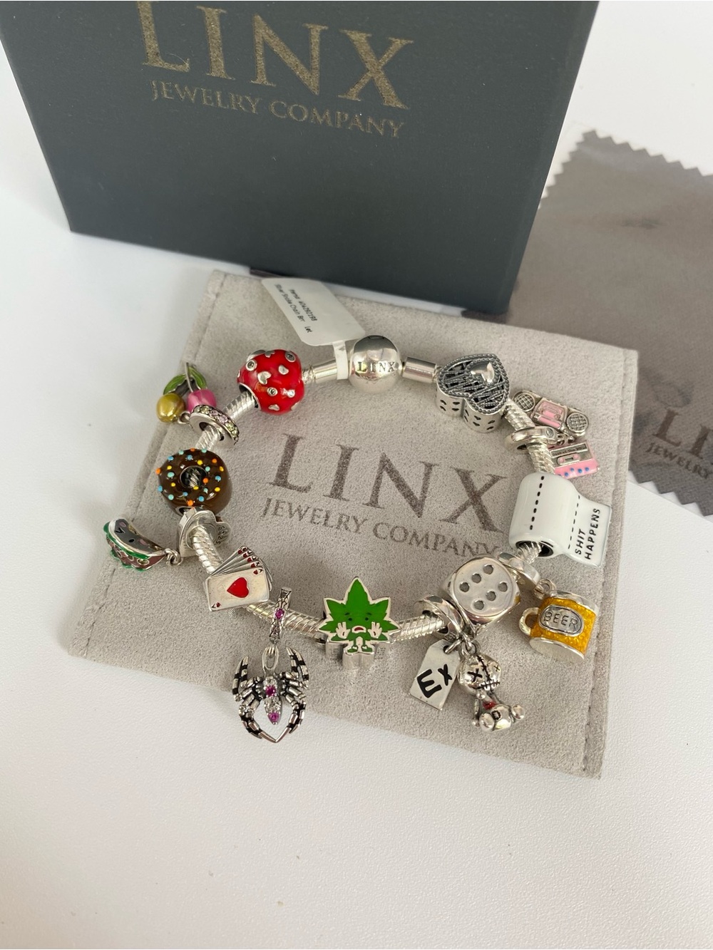 Linx Snake Chain Bracelet with Random Charms